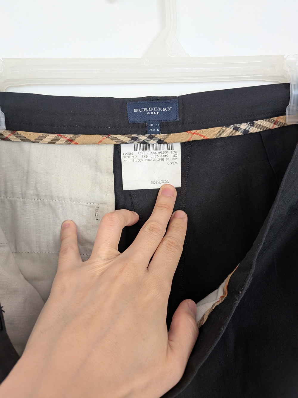 Burberry Black Button Zip Logo Accent Women's Golf  Dress Pants Cotton Blend - Picture 10 of 14